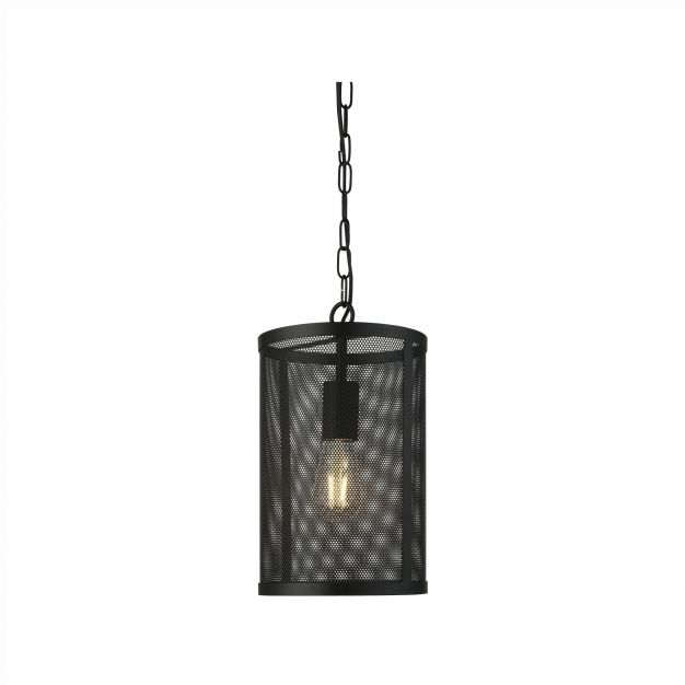 Searchlight Fishnet - hanglamp - Ø 20 x 150 cm - mat zwart