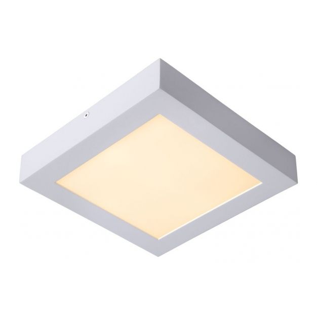 Lucide Brice-Led - plafondverlichting - 22 x 22 x 3,9 cm - 22W dimbare LED incl. - IP44 - wit 