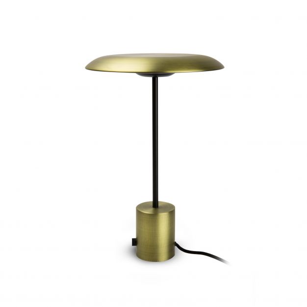 Faro Hoshi - tafellamp - Ø 26 x 40 cm - 12W dimbare LED incl. - goud en zwart