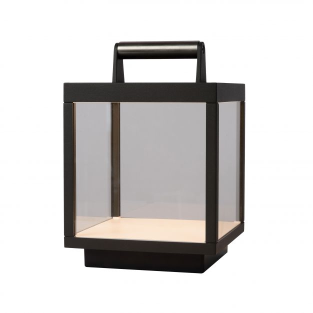Lucide Clairette - buiten tafellamp - 18 x 18 x 27 cm - 5W LED incl. - IP54 - antraciet