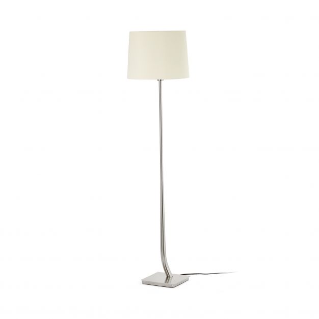 Faro Rem - staanlamp - 171 cm - mat nikkel en wit