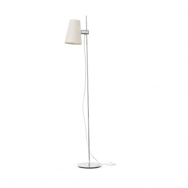 Faro Lupe - staanlamp - 150 cm - beige en chroom