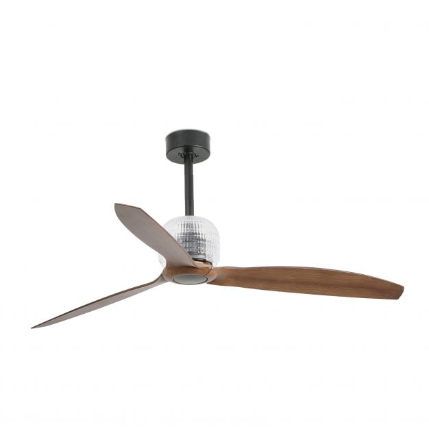Faro Deco Fan - plafondventilator met afstandsbediening - slimme ventilator - Ø 128 cm - donkerbruin en zwart