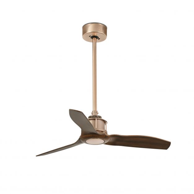 Faro Just Fan XS - plafondventilator met afstandsbediening - Ø 81 cm - donker bruin en koper