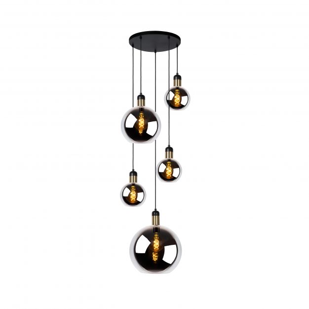 Lucide Julius - hanglamp - Ø 65 x 220 cm - gerookt grijs