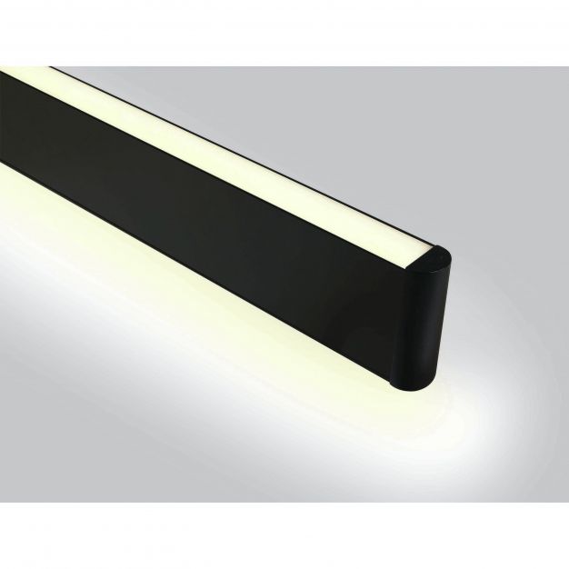 ONE Light Up & Down LED Linear Profiles - hanglamp - 117,5 x 2,2 x 8,5 cm - 40W LED incl. - zwart - warm witte lichtkleur