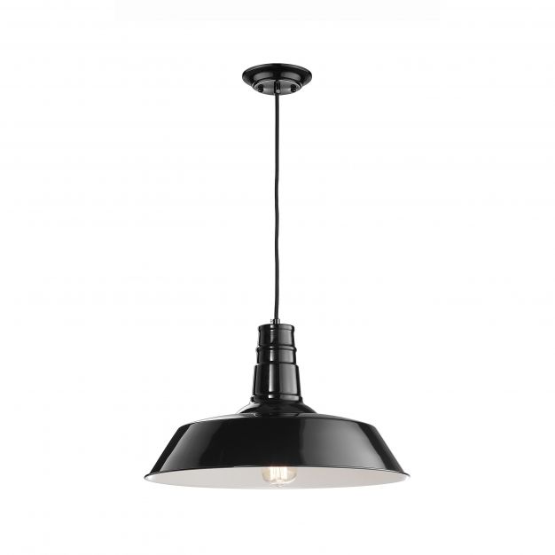 Nova Luce Osteria - hanglamp - Ø 46 x 115 cm - zwart en wit