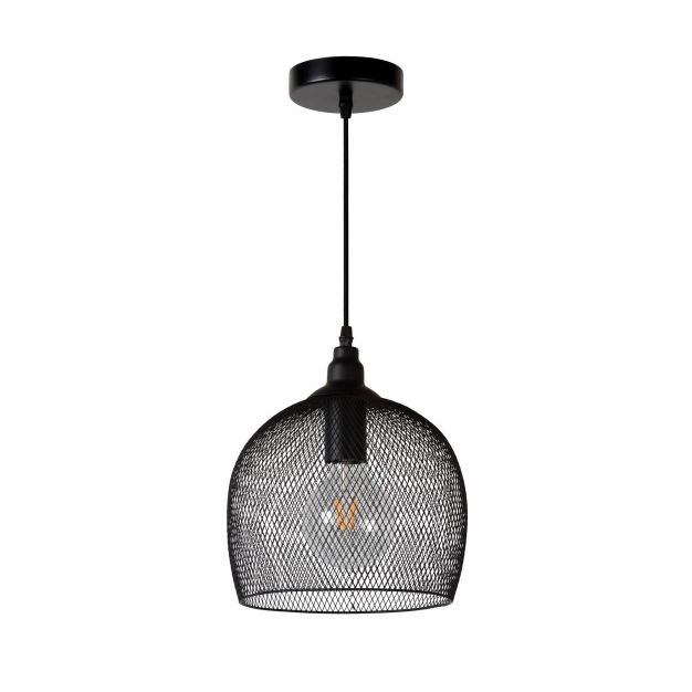 Lucide Mesh medium - hanglamp - Ø 22 x 150 cm - zwart