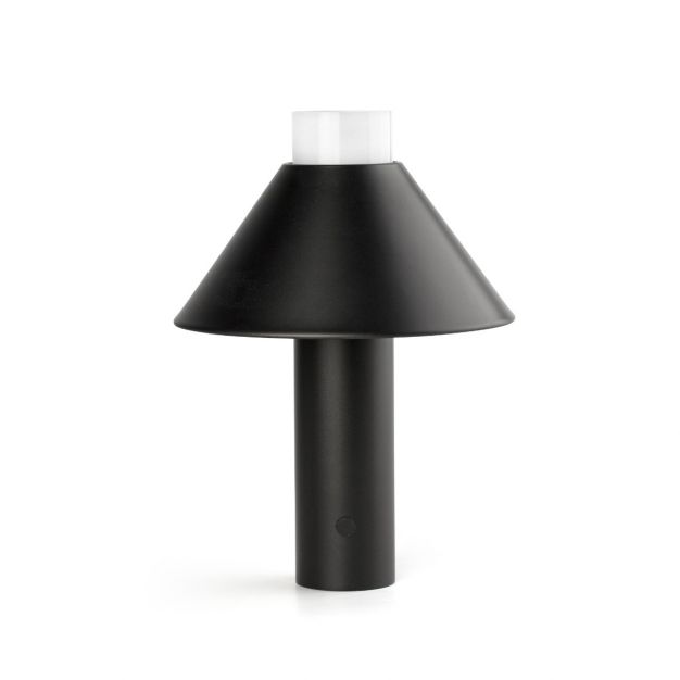 Faro Fuji - buiten tafellamp - oplaadbaar via USB-kabel - Ø 17,5 x 24 cm - 1,5W dimbare LED incl. - IP44 - zwart