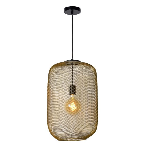 Lucide Mesh - hanglamp - Ø 35 x 150 cm - mat goud