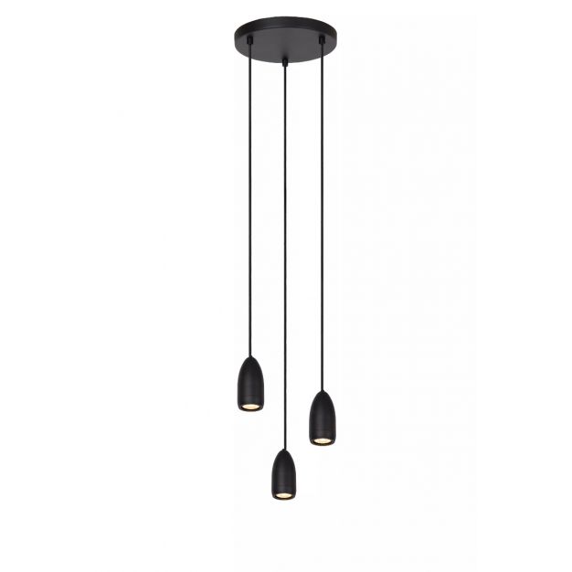 Lucide Evora 3L - hanglamp - Ø 25 x 150 cm - zwart 