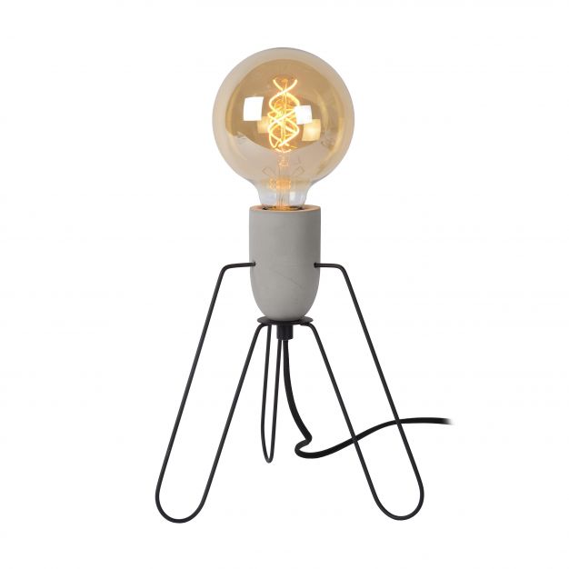 Lucide Semih - tafellamp - 26 cm - zwart en grijs