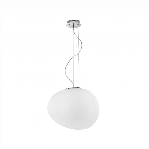 Nova Luce Ciottoli - hanglamp - Ø 44 x 133 cm - opaal wit