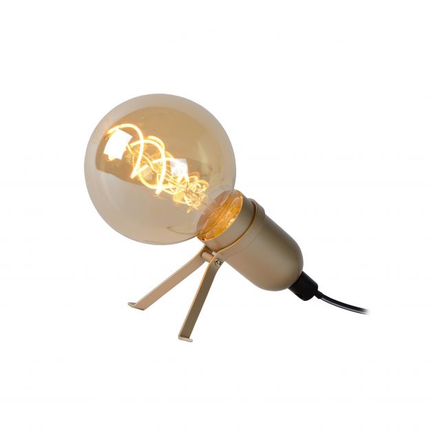 Lucide Pukki - tafellamp - 9 x 7 x 9 cm - 5W LED incl. - mat goud