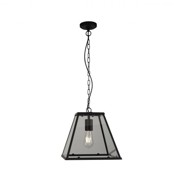 Searchlight Lanterns - hanglamp - 30 x 30 x 150 cm - mat zwart