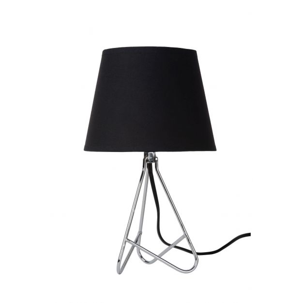 Lucide Gitta - tafellamp - Ø 17 x 30cm - zwart, chroom