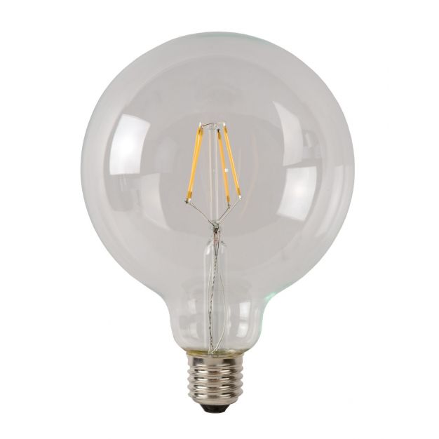 Lucide LED filament lamp - Ø 12,5 x 17,5 cm - E27 - 5W dimbaar - 2700K - transparant