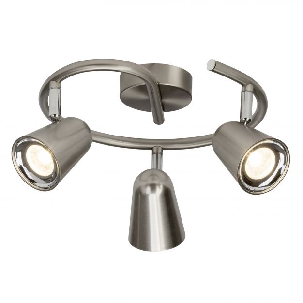 Brilliant Nifty - opbouwspot 3L - Ø 36 x 13 cm - 3 x 4W LED incl. - satijn chroom