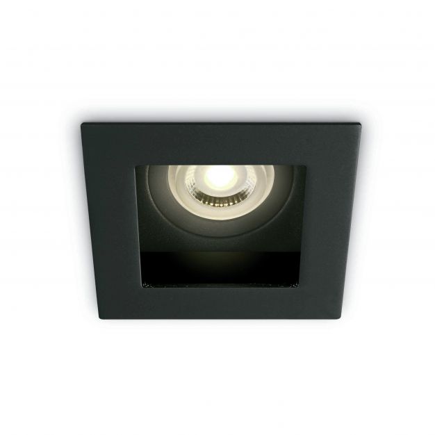 ONE Light Dark Light Square - inbouwspot - 96 x 96 mm, 80 x 80 mm inbouwmaat - zwart