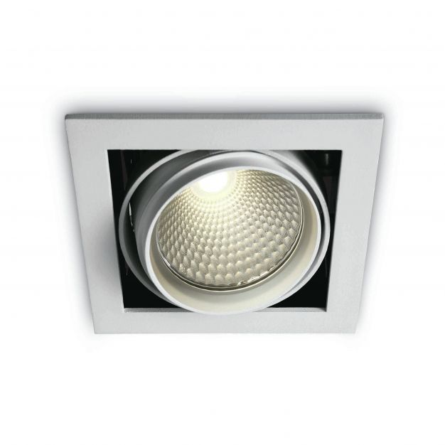 ONE Light COB Square Downlights - inbouwspot - 135 x 135 mm, 125 x 125 mm inbouwmaat - 20W LED incl. - wit - witte lichtkleur