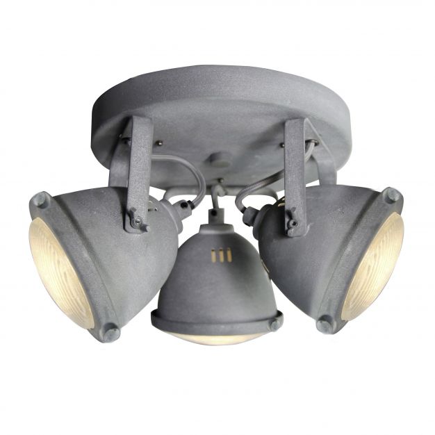 Brilliant Carmen - opbouwspot 3L - Ø 28 x 18,5 cm - 3 x 4W LED incl. - betongrijs