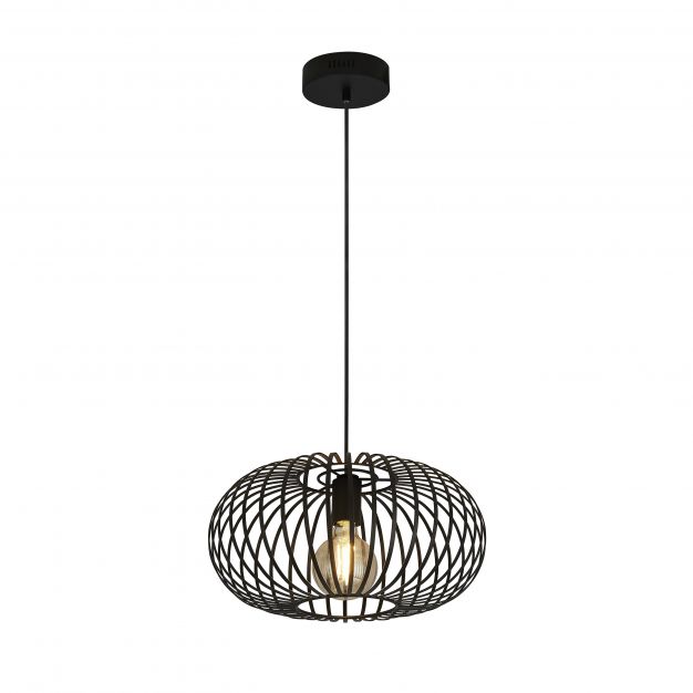 Searchlight Avery - hanglamp - Ø 40 x 150 cm - mat zwart