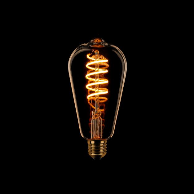 ETH Edison Spiral LED Filament - E27 - 8W dimbaar - 2200K  - goud