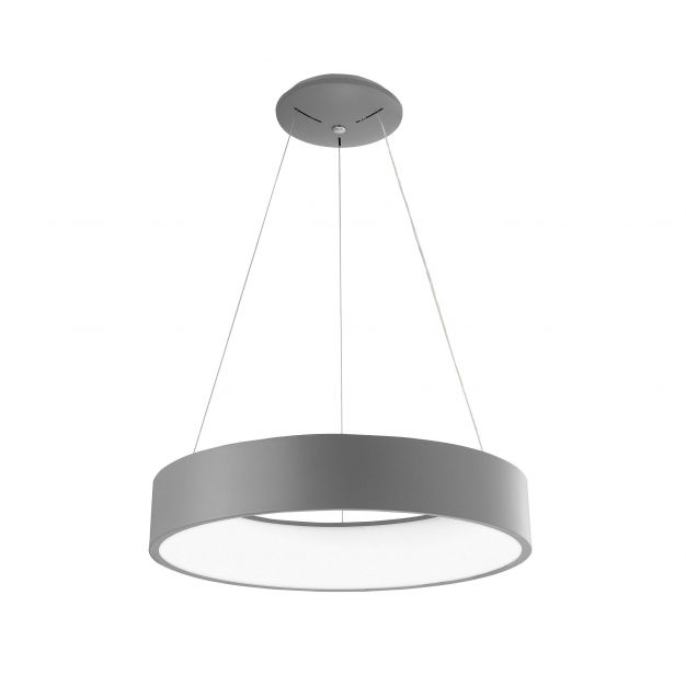 Nova Luce Rando - hanglamp - Ø 60 x 120 cm - 42W LED incl. - warmwitte lichtkleur - grijs