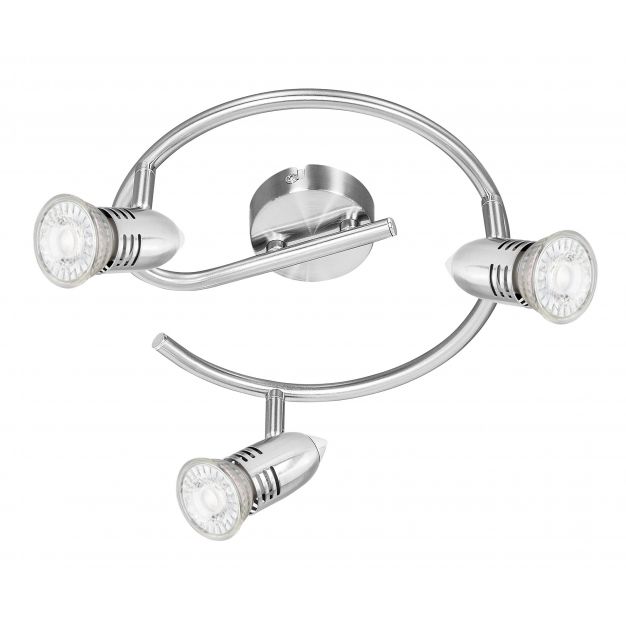 Energetic Milano - opbouwspot 3L - 25 cm - 3 x 5W dimbare LED incl - geborsteld nikkel