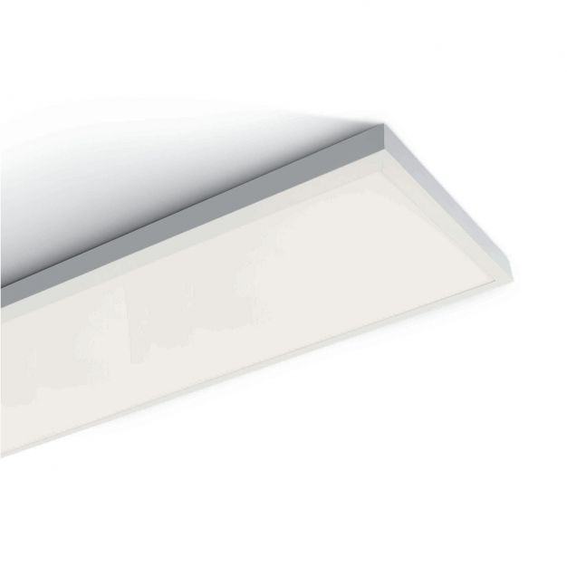 ONE Light LED Aluminium Panel - plafondverlichting - 120 x 30 x 4 cm - 40W LED incl. - IP40 - wit - warm witte lichtkleur