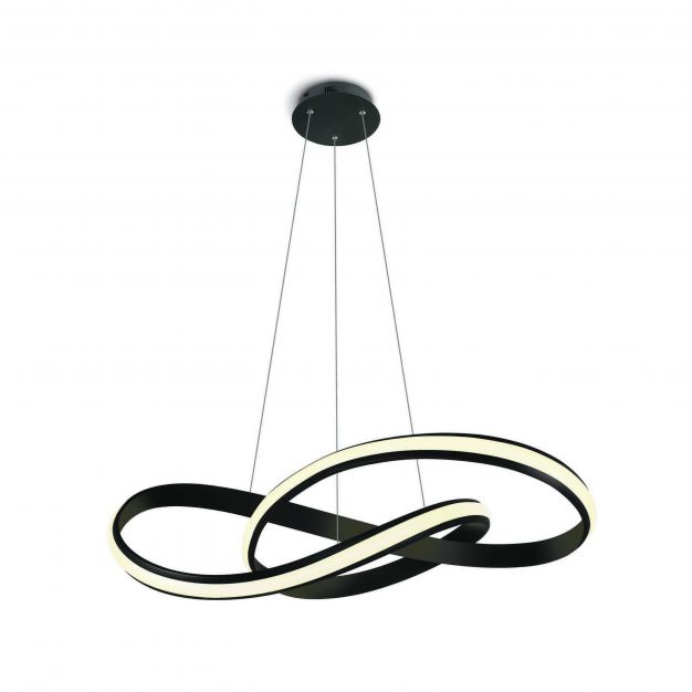 ONE Light Swirl - hanglamp - Ø 60 x 150 cm - 30W LED incl. - zwart (laatste stuks!)