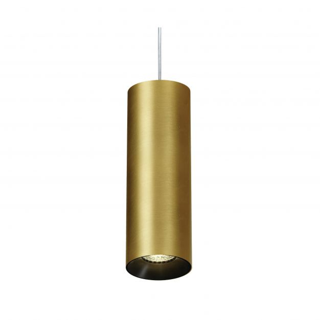 ONE Light Cylinder - hanglamp - Ø 7,5 x 224 cm - geborsteld messing