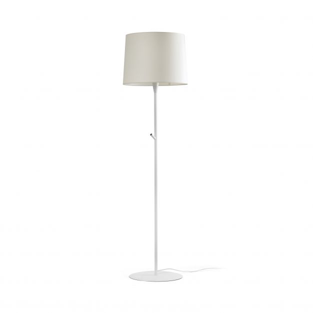 Faro Conga - staanlamp - 154 cm - wit en beige