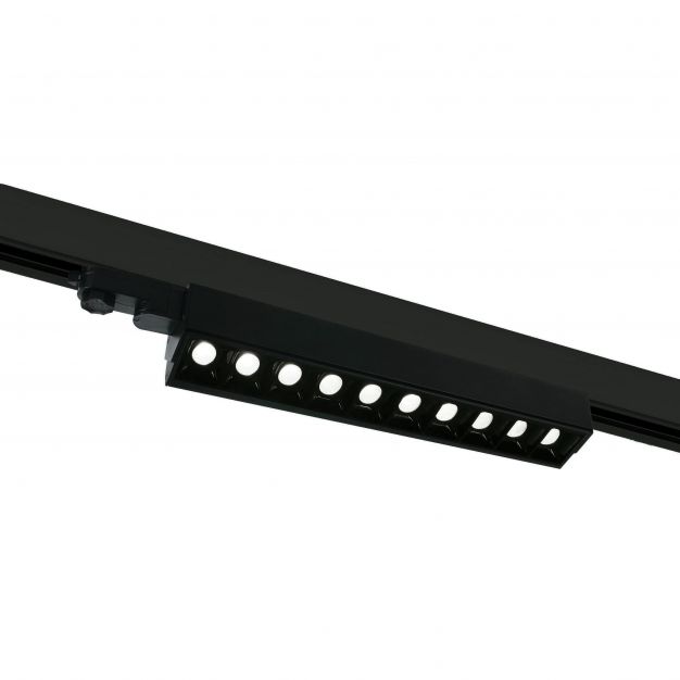 ONE Light Adjustable LED Linear Track Light - rail spot - 3-fase railsysteem - 58 x 6 x 8 cm - 10 x 5W LED incl. - zwart - witte lichtkleur