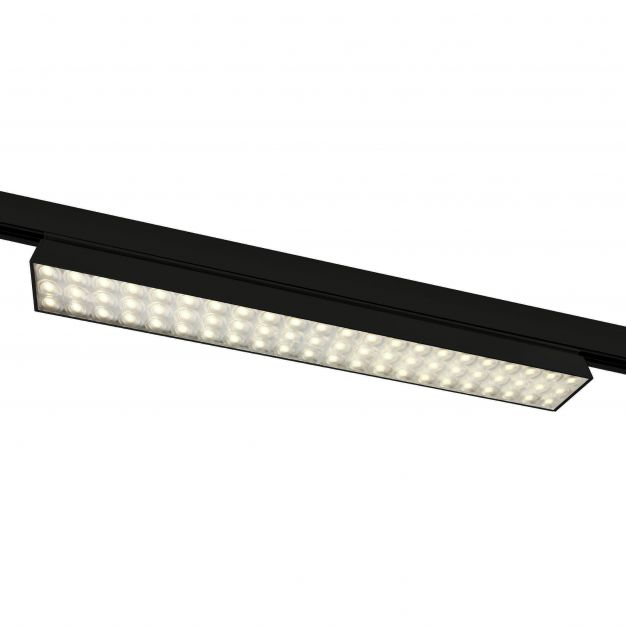 ONE Light High Power Linear - track light - 3-fase railsysteem - 115 x 4 x 6,4 cm - 60W LED incl. - zwart - warm witte lichtkleur
