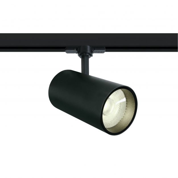 ONE Light COB Cylinder - rail spot met COB LED - 3-fase railsysteem - Ø 9 x 20 cm - 30W LED incl. - zwart - witte lichtkleur