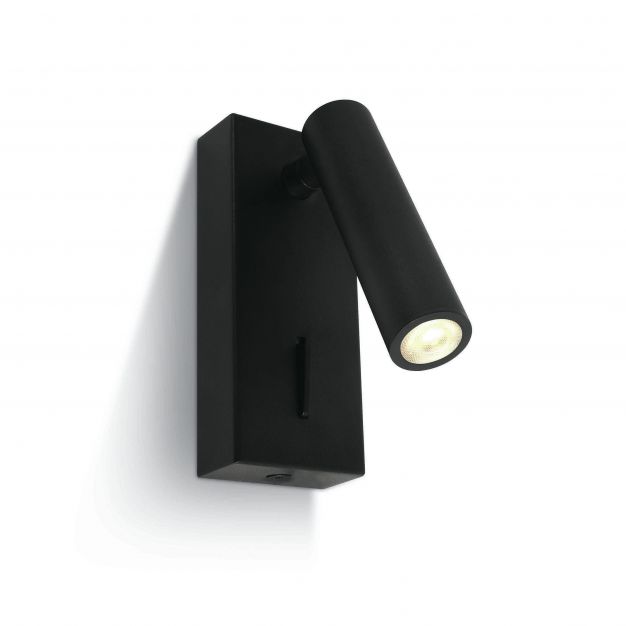 ONE Light Reading Spots - wandverlichting met schakelaar - 5 x 2,5 x 12 cm - 3W LED incl. - zwart