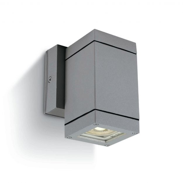ONE Light GU10 Outdoor Cubes - buiten wandverlichting - 6,3 x 11,5 cm - IP54 - grijs
