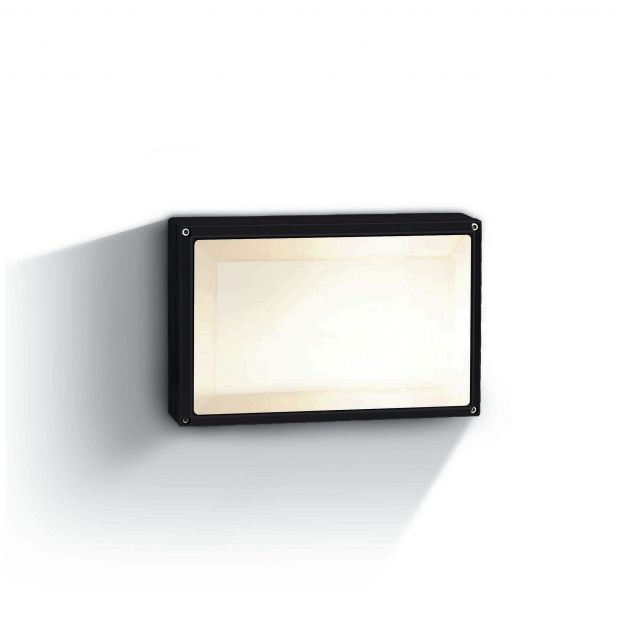 ONE Light Square E27 Outdoor - buiten plafond/wandverlichting - 27,5 x 18 x 8 cm - IP54 - zwart