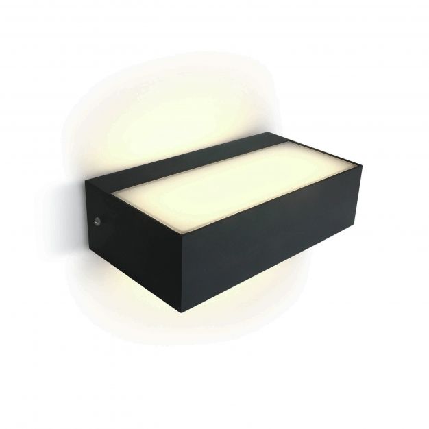 ONE Light Outdoor Wall Up & Down Lights - buiten wandverlichting - 17 x 8 x 4,6 cm - 7W LED incl. - IP65 - antraciet