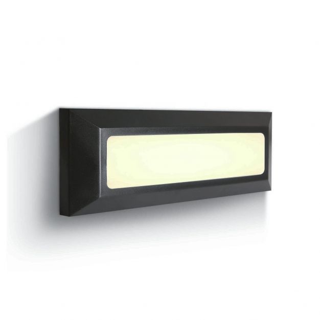 ONE Light Outdoor General Lighting - buiten wandverlichting - 23 x 2,7 x 8 cm - 3,5W LED incl. - IP65 - antraciet