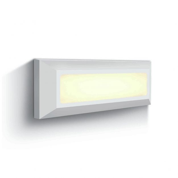 ONE Light Outdoor General Lighting - buiten wandverlichting - 23 x 2,7 x 8 cm - 3,5W LED incl. - IP65 - wit