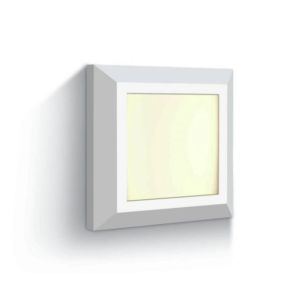 ONE Light Outdoor General Lighting - buiten wandverlichting - 12,4 x 2,7 x 12,4 cm - 3,5W LED incl. - IP65 - wit