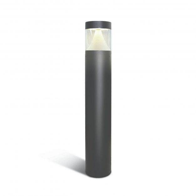 ONE Light LED Bollards Range - tuinpaal - Ø 12 x 80 cm - 12W LED incl. - IP65 - antraciet - witte lichtkleur (stockopruiming!)