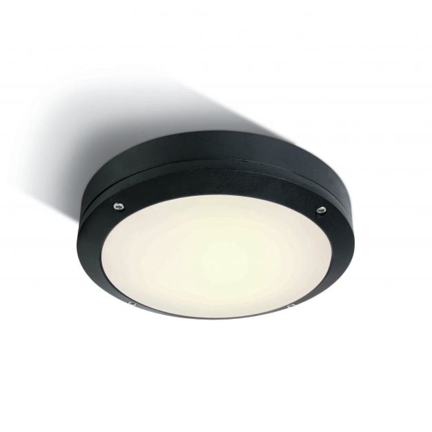 ONE Light Classic Outdoor Range - buiten plafondverlichting - Ø 22 x 6,5 cm - 10W LED incl. - IP54 - zwart