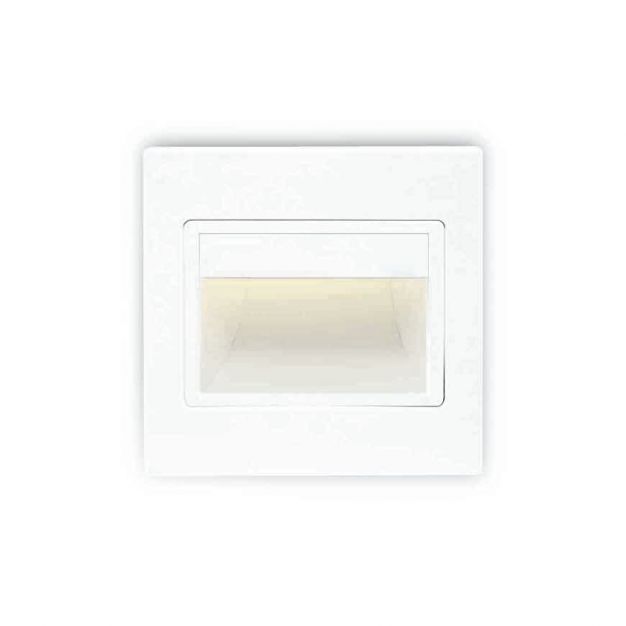 ONE Light Indoor Square Wall Recessed - inbouw wandverlichting - 9,4 x 3,5 x 9,4 cm - 1,5W LED incl. - wit
