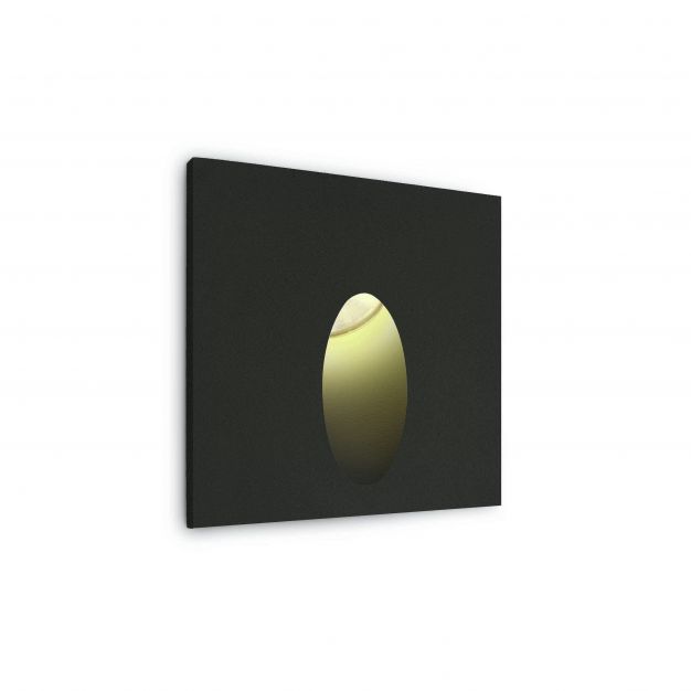 ONE Light Indoor/Outdoor Dark Light Wall Recessed - inbouw wandverlichting - 7 x 4,5 x 7 cm - 3W LED incl. - IP54 - zwart