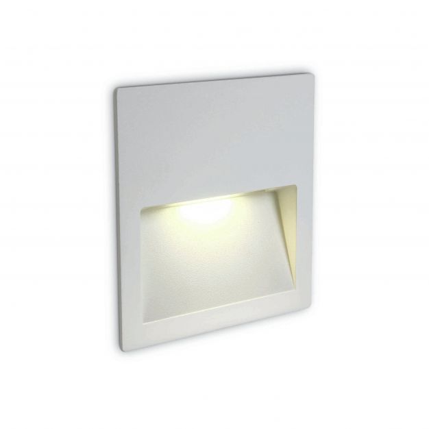ONE Light Outdoor Dark Light Wall Recessed - inbouw wandverlichting - 11,5 x 11,5 x 3,5 cm - 4W LED incl. - IP65 - wit