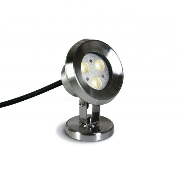 ONE Light LED Underwater Range - onderwater LED-spot - Ø 10,2 x 14 cm - 3 x 1W dimbare LED incl. - IP68 - roestvrij staal