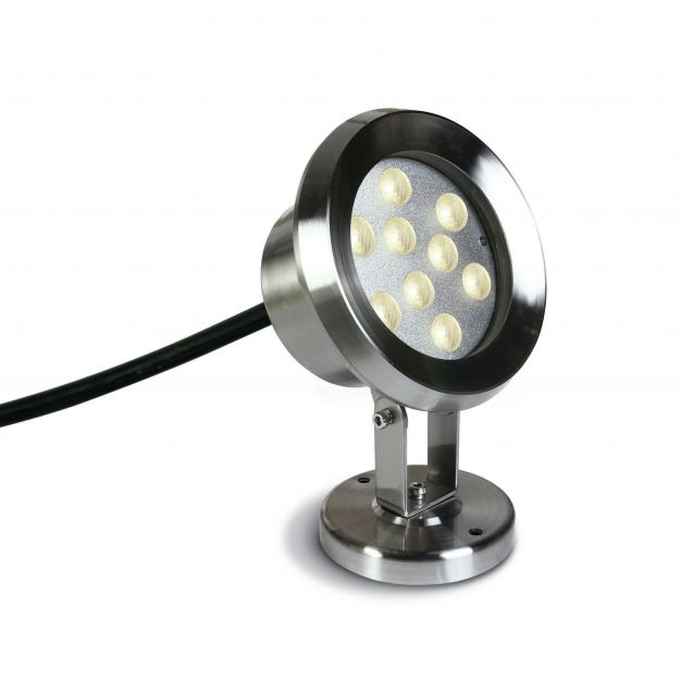 ONE Light LED Underwater Range - onderwater LED-spot - Ø 14,3 x 21 cm - 9 x 1W dimbare LED incl. - IP68 - roestvrij staal